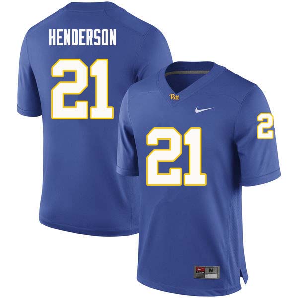 Men #21 Malik Henderson Pittsburgh Panthers College Football Jerseys Sale-Royal